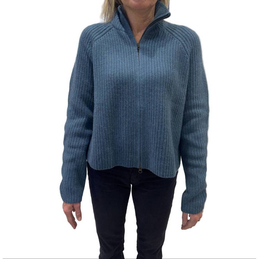 NEW LISA YANG sadie zip cardigan in fjord